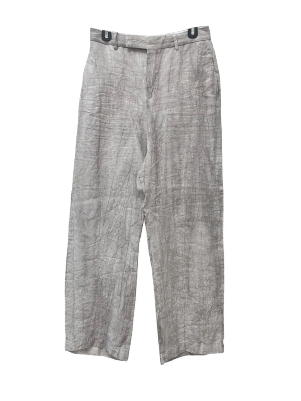 Zara 100% Linen Wide Leg Pants - Natural Crinkle - S - Picture 5 of 12